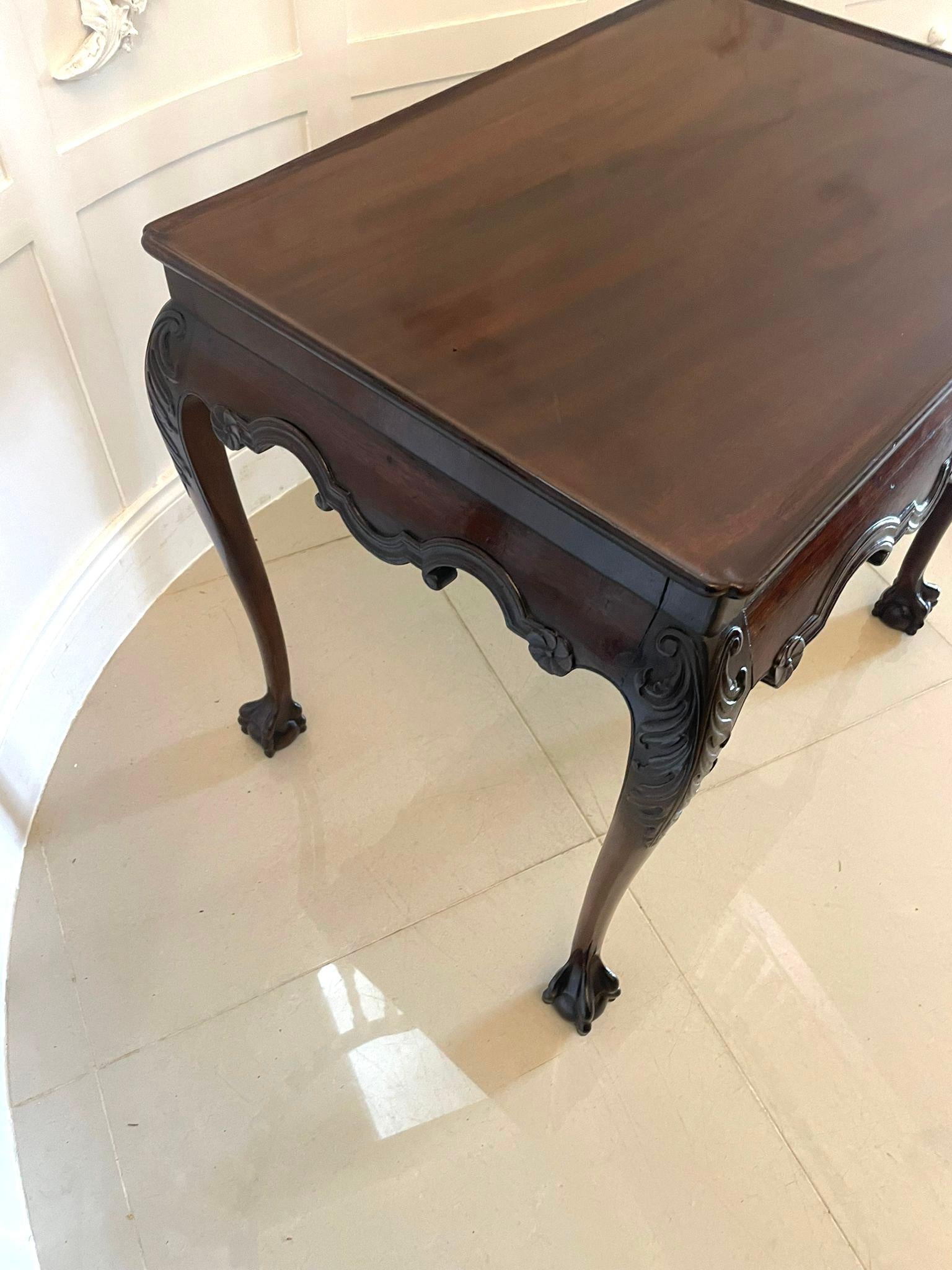 Other Antique George lII Quality Carved Mahogany Irish Silver Table For Sale