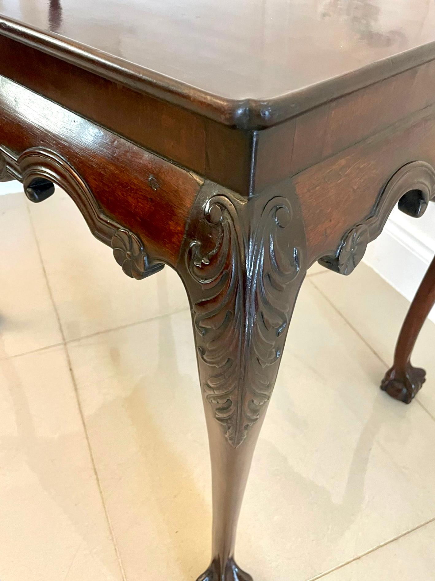 Antique George lII Quality Carved Mahogany Irish Silver Table For Sale 2
