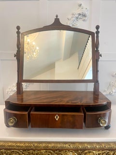 Antike George lII Qualität Figured Mahagoni Frisiertisch Spiegel