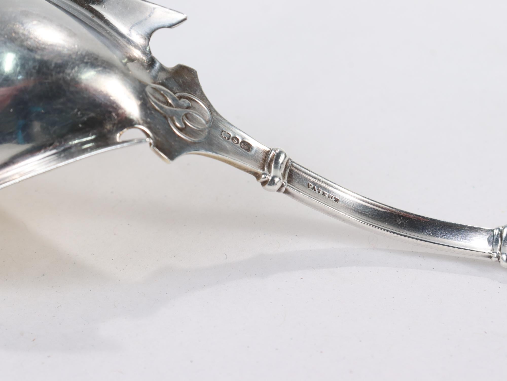 Antique George Sharp Arabesque Pattern Coin Silver Ladle For Sale 4