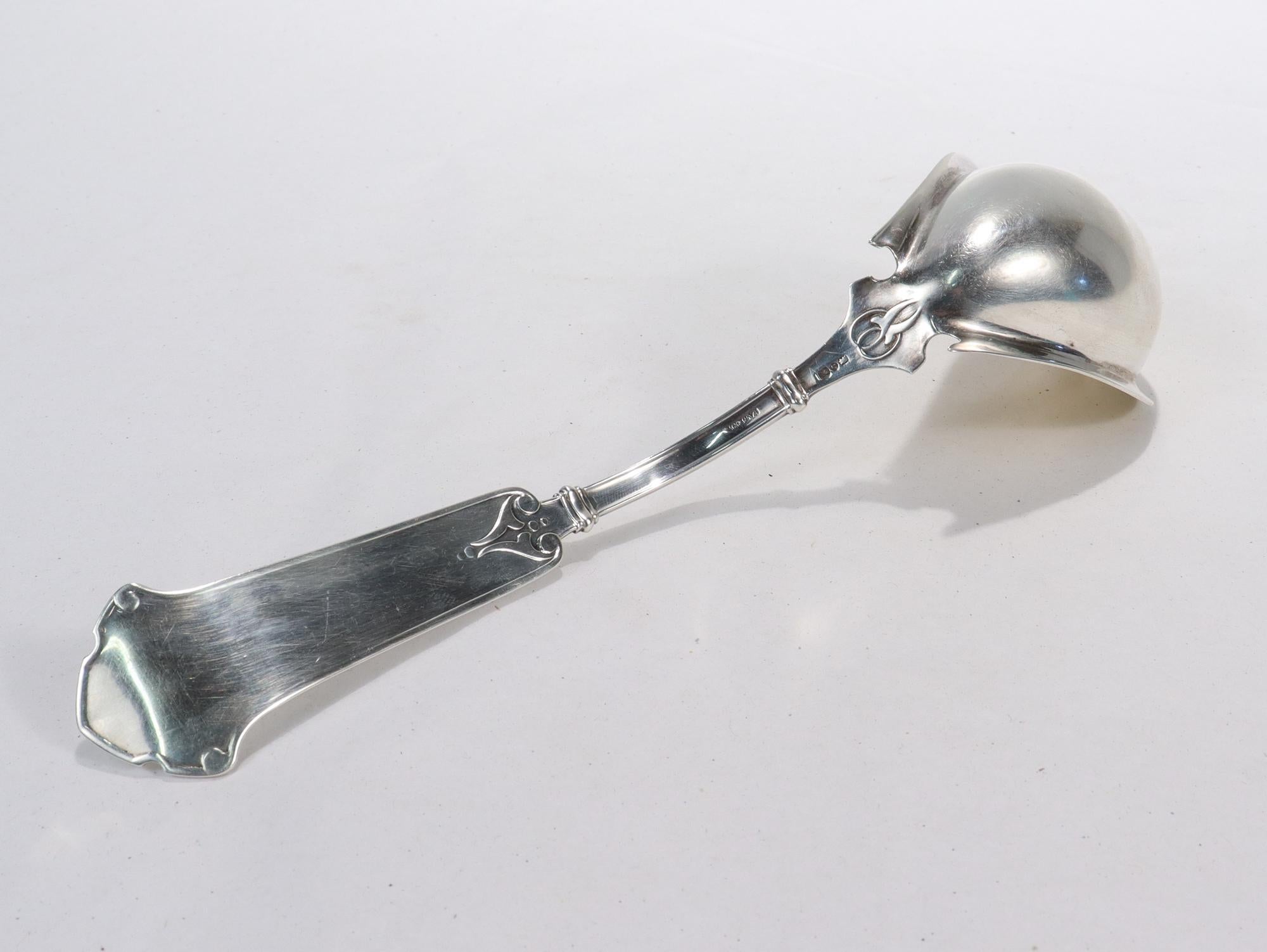 Antique George Sharp Arabesque Pattern Coin Silver Ladle In Good Condition For Sale In Philadelphia, PA