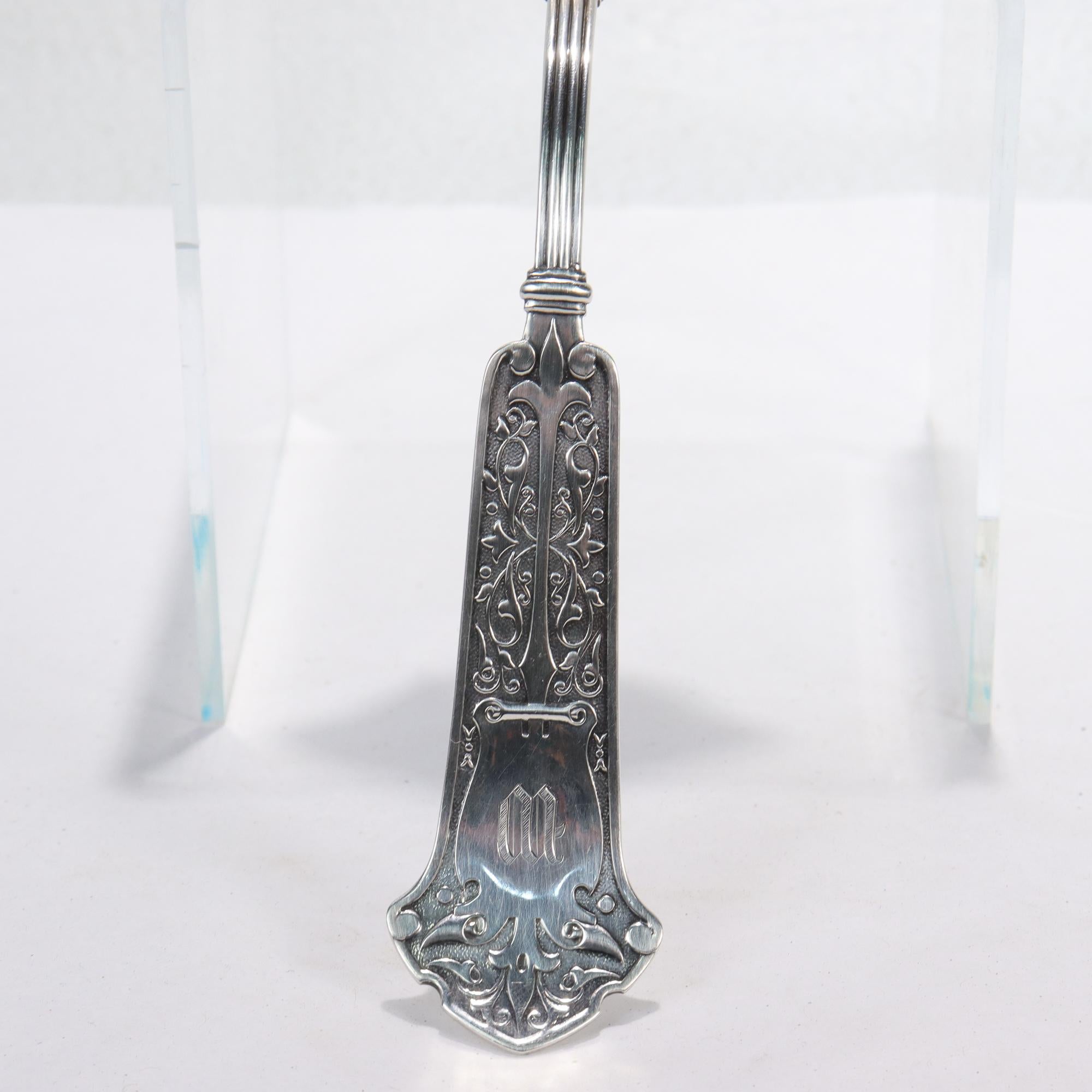 Antique George Sharp Arabesque Pattern Coin Silver Ladle For Sale 1