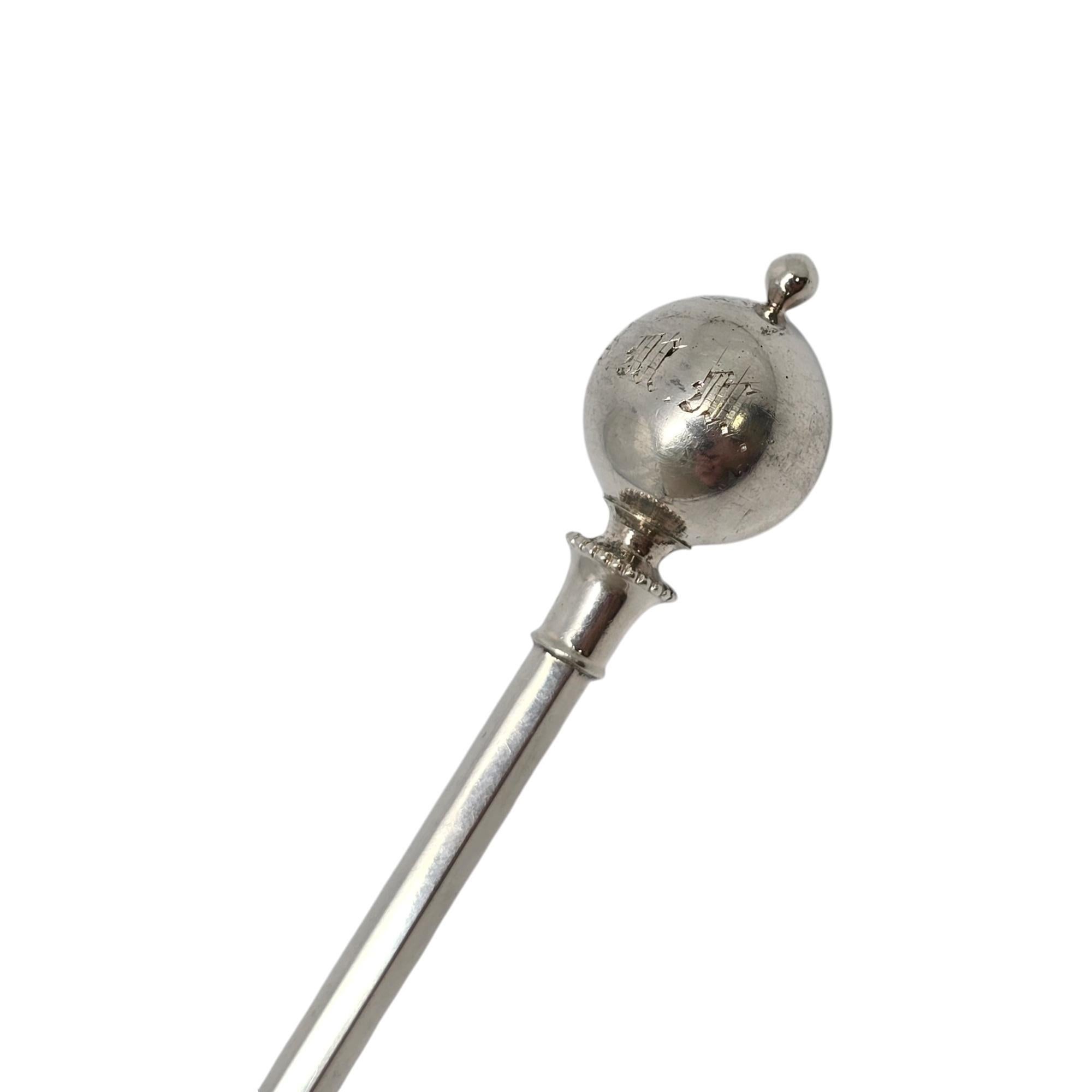 da uomo o donna Antico George Sharp in argento Sterling Ornamental Ball Berry Spoon w/Mono #19865 in vendita