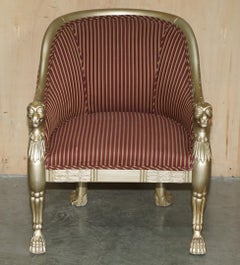 ANTiQUE GEORGE SMITH LATE 18TH CENTURY GRECIAN REVIVAL STYLE CARVED ARMCHAIR
