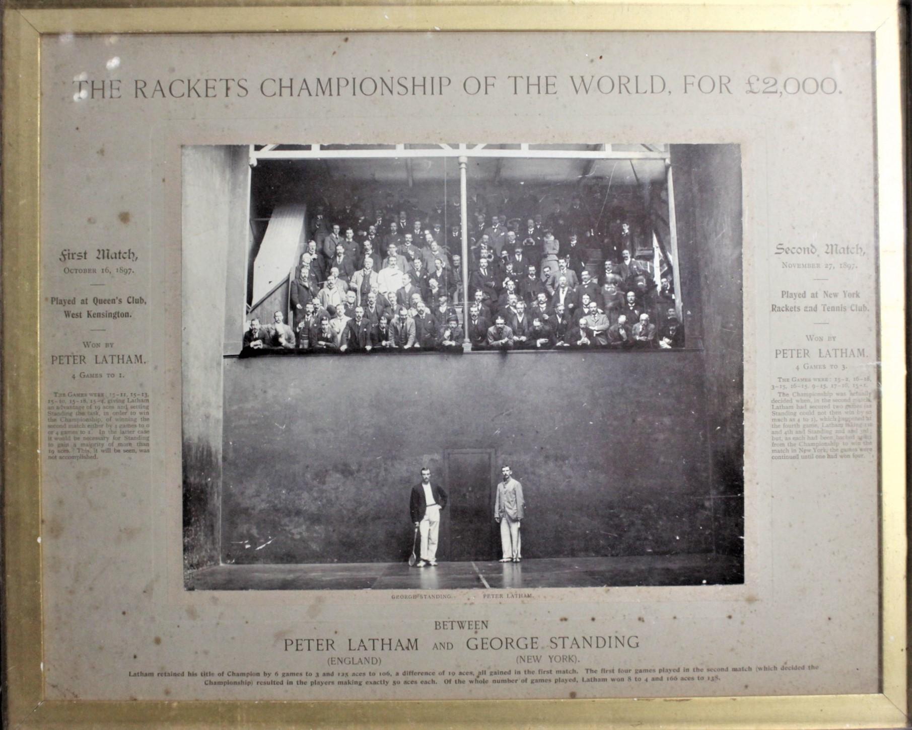 English Antique George Standing/Peter Latham Racquet Championship Matches Photograph