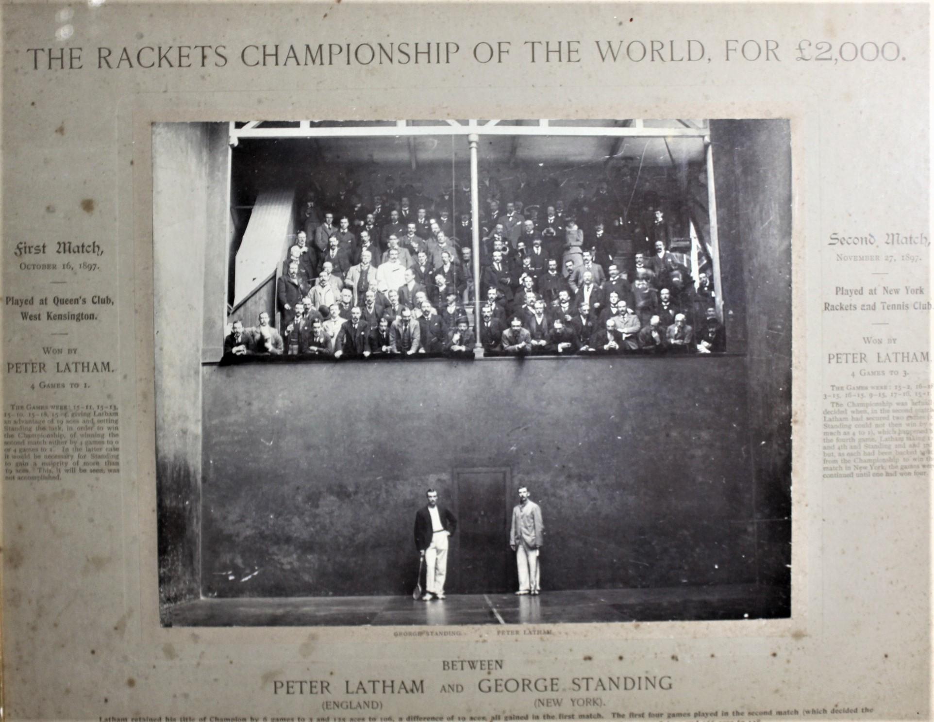 Machine-Made Antique George Standing/Peter Latham Racquet Championship Matches Photograph