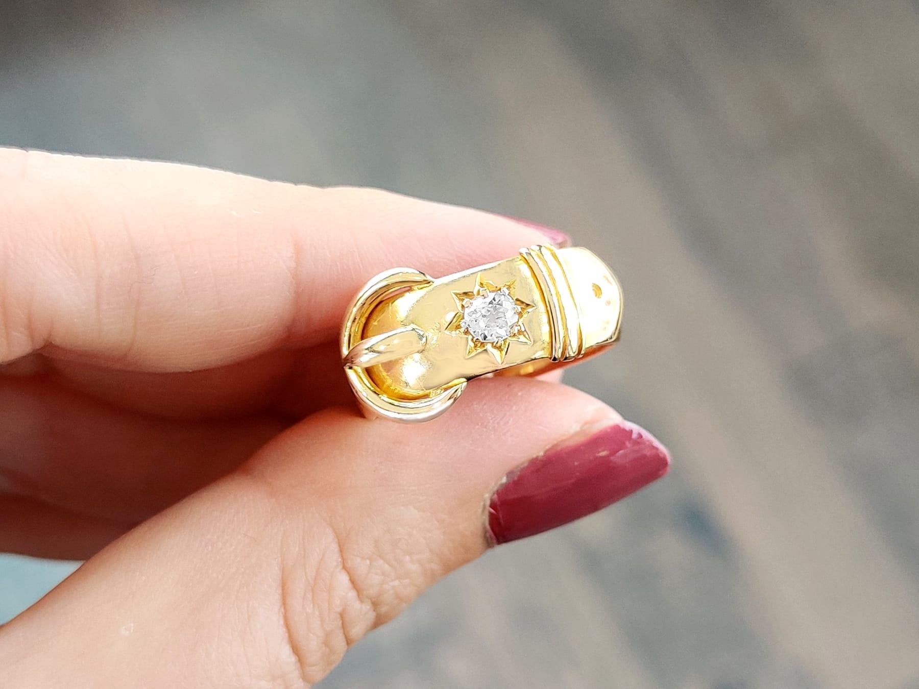 buckle diamond ring