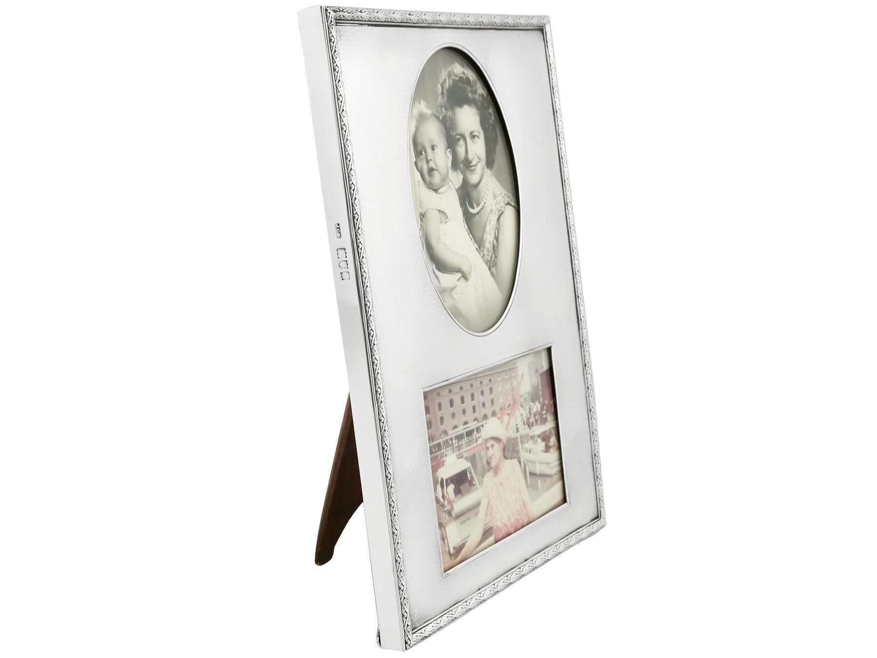 English Antique 1914 Sterling Silver Double Photograph Frame