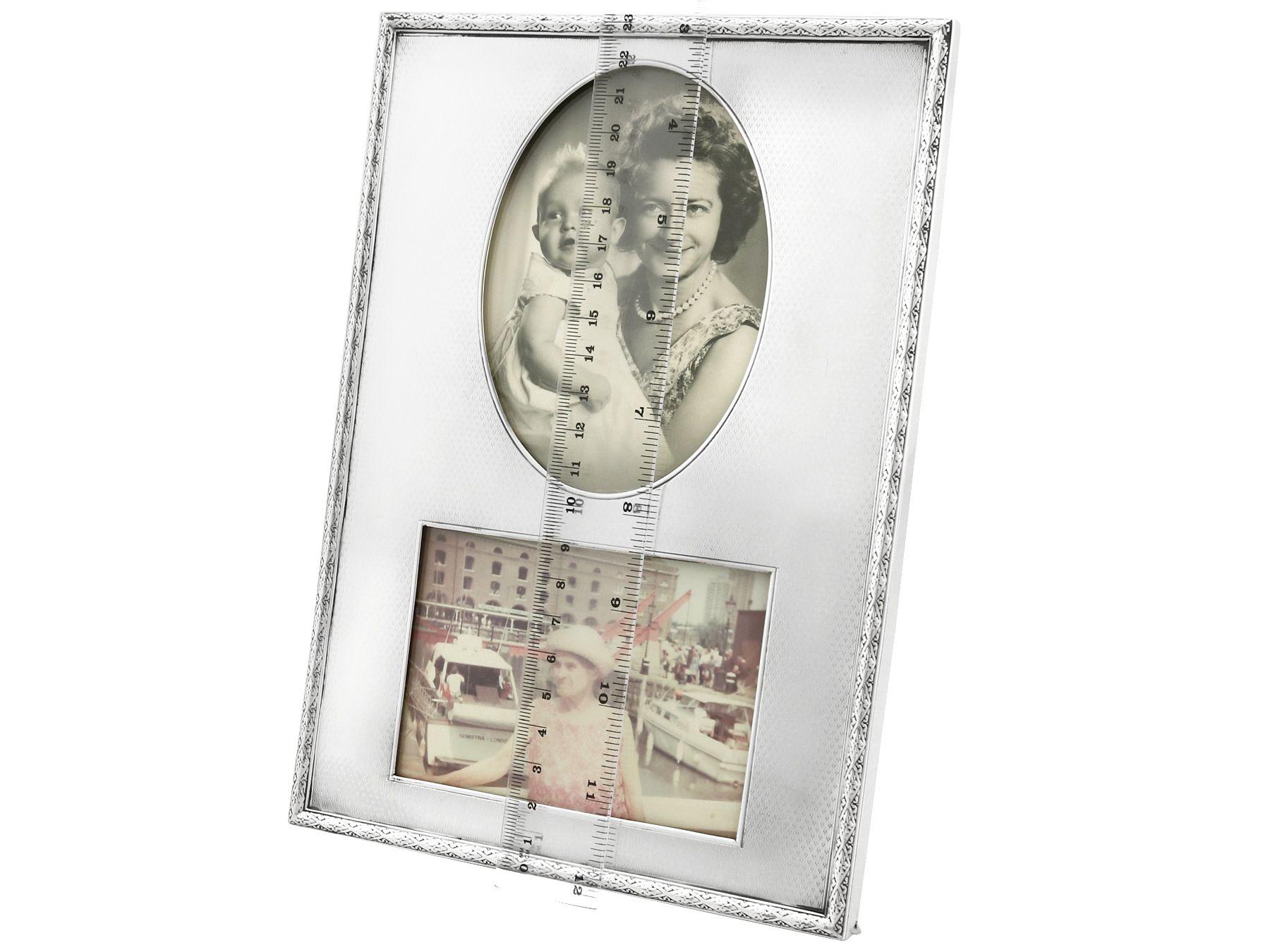 Antique 1914 Sterling Silver Double Photograph Frame 4