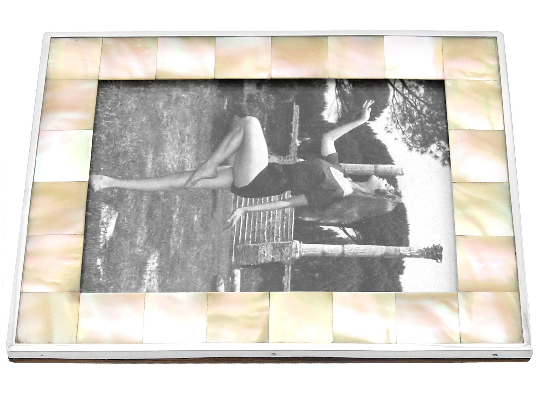 1920s Sterling Silver & Mother of Pearl Photograph Frame 1
