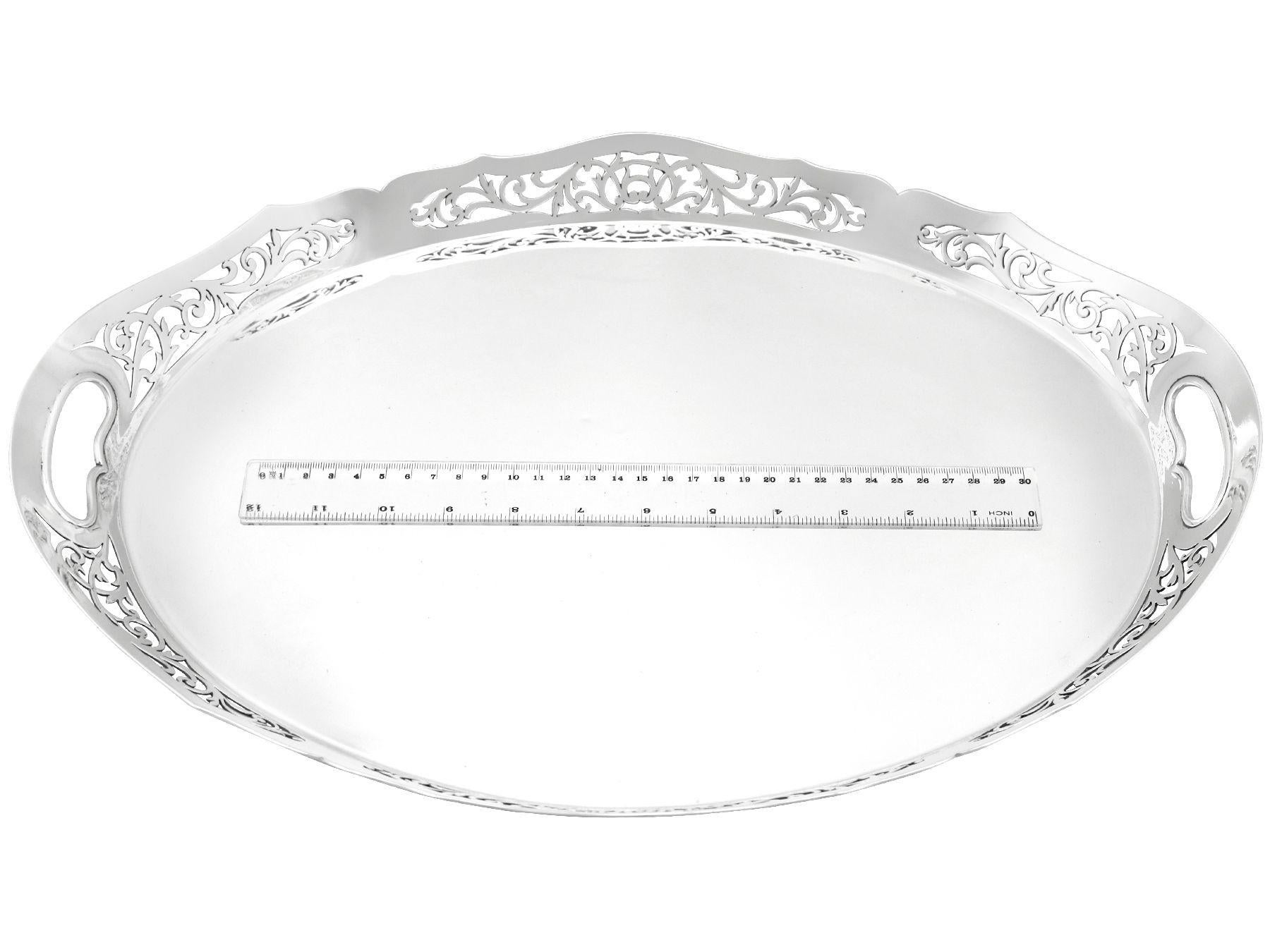 Mappin & Webb Ltd Antique 1923 Sterling Silver Gallery Tray For Sale 3
