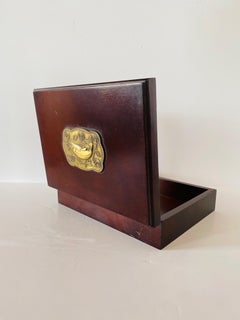 Antique George V Anglo Indian Mahogany Fishing Tackle -Bait-Writing Box 1920s