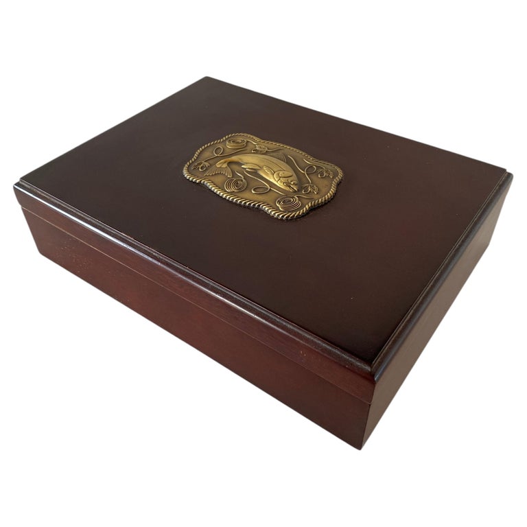 Antique George V Anglo Indian Mahogany Fishing Tackle -Bait-Writing Box  1920s For Sale at 1stDibs