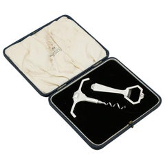 Antique George V Art Deco Sterling Silver Cocktail Accessories Set