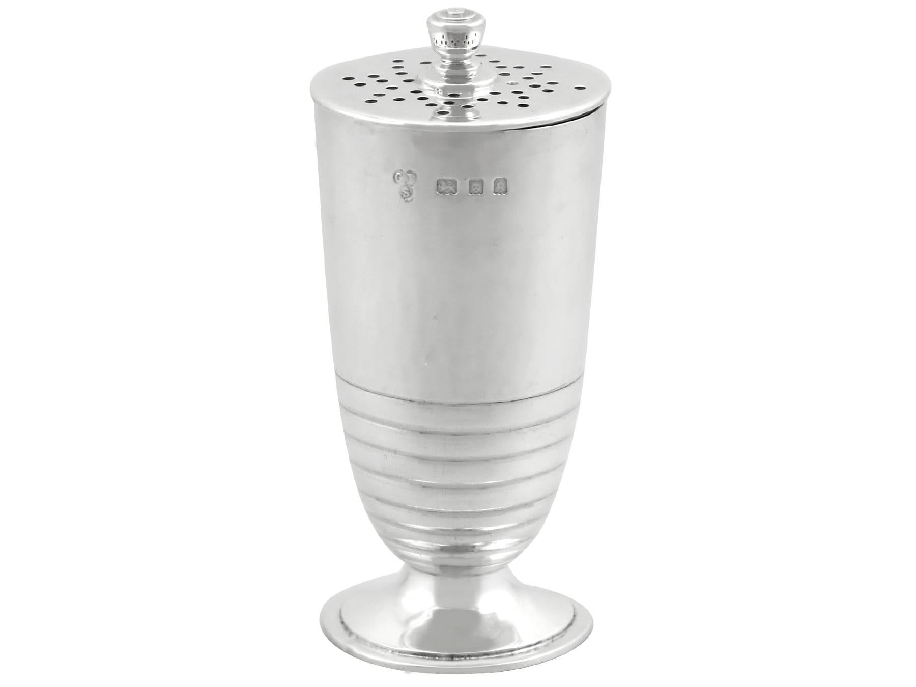 Antico set di condimenti in argento Sterling Art Deco di Giorgio V (1931) in vendita 4