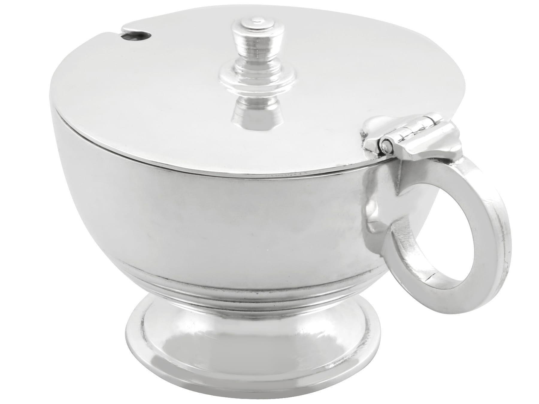 Argento 925 Antico set di condimenti in argento Sterling Art Deco di Giorgio V (1931) in vendita