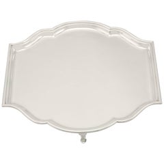 Antique George V Art Deco Sterling Silver Salver, 1927