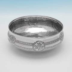 Antique George V Arts & Crafts Sterling Silver Bowl, P.F. Alexander, 1910