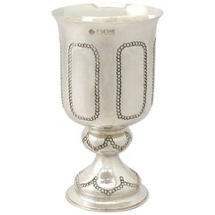 Antique George V Arts & Crafts Style Sterling Silver Goblet