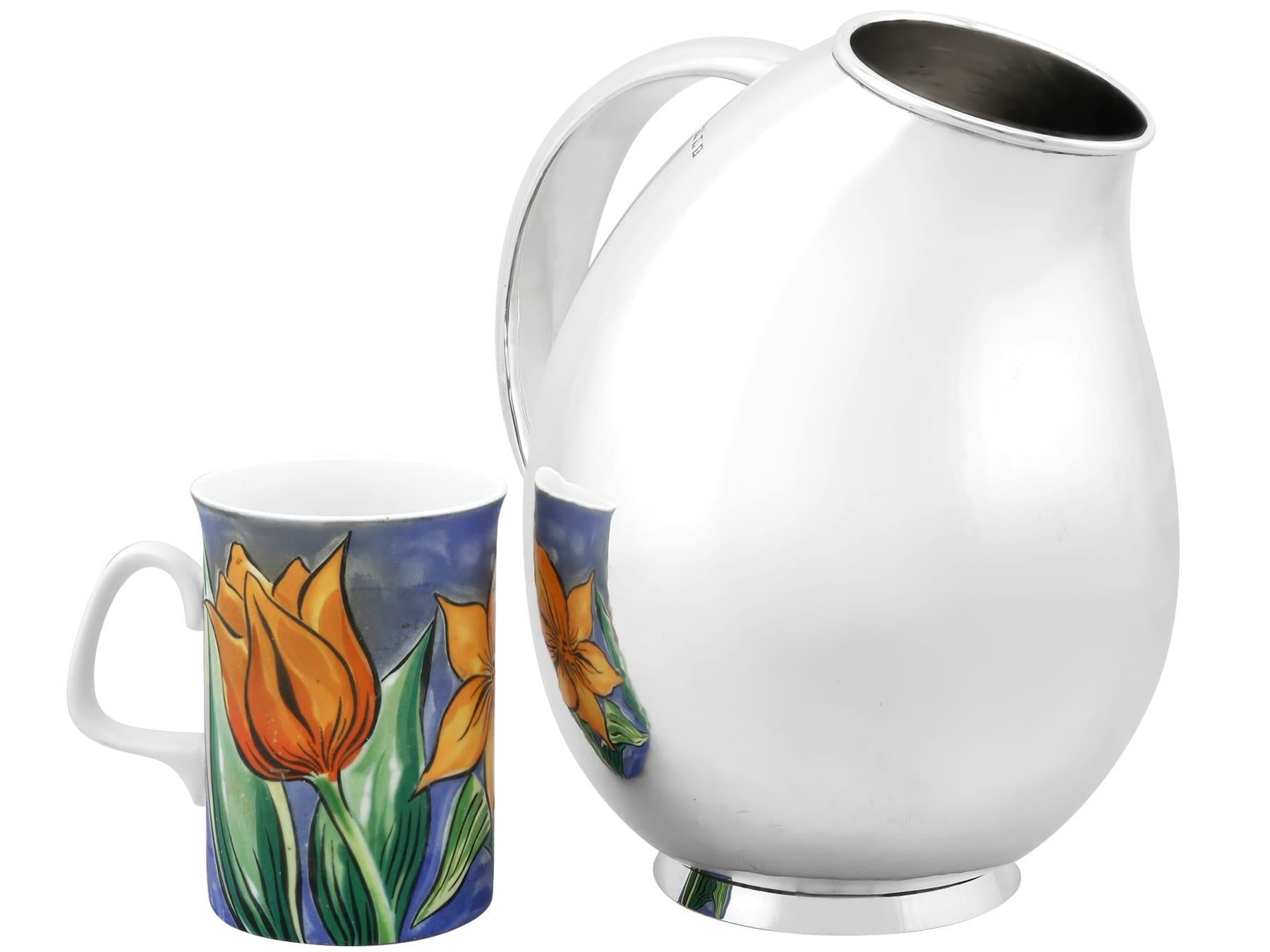 English Antique George V Design Style Sterling Sterling Silver Jug (1934) For Sale