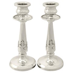 Antique English Sterling Silver Candlesticks by Walker & Hall