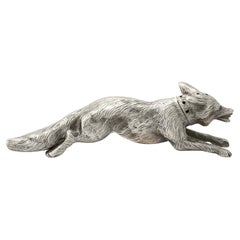 Antique George V English Sterling Silver Fox Pepperette 1910