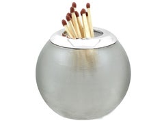 Antique Glass and English Sterling Silver Match Striker / Paperweight