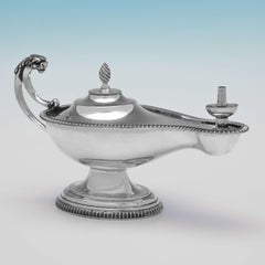 Antique George V Period Sterling Silver 'Aladdin's Lamp' Lighter, 1920