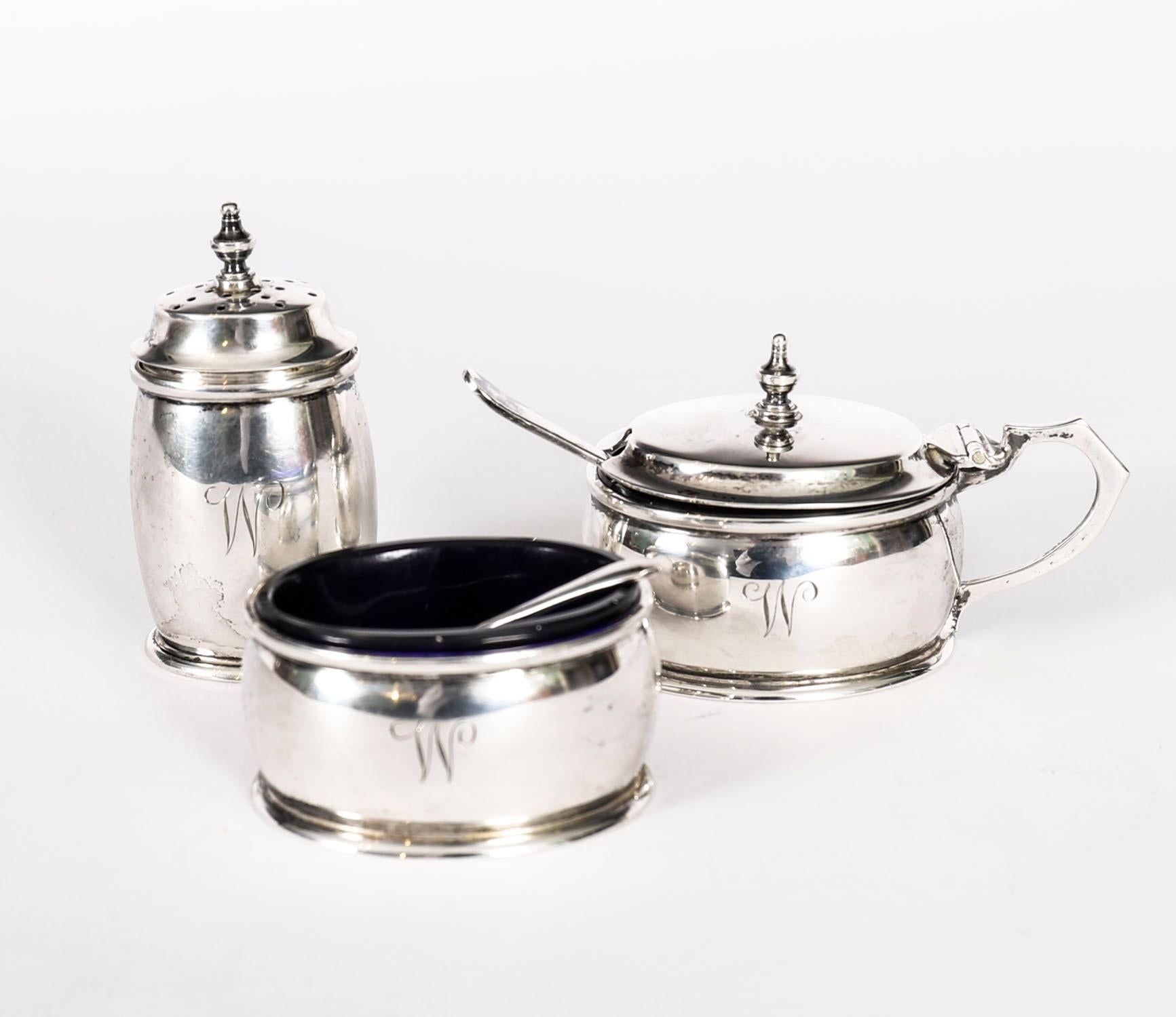 Antike George V Silber Cruet Set William Neale & Son 1934. im Angebot 1