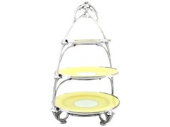 Antique George V Sterling Silver Art Nouveau Cake Stand by Omar Ramsden