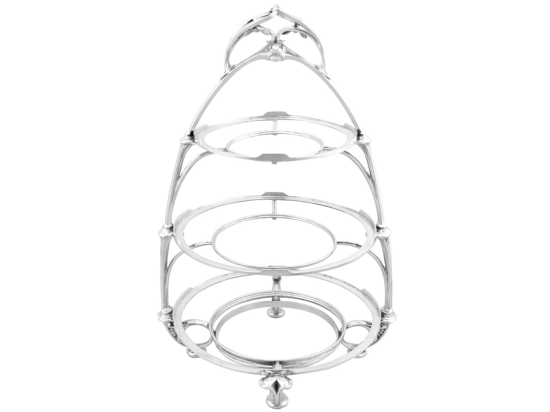 Mid-20th Century Antique George V Sterling Silver Art Nouveau Cake Stand by Omar Ramsden  For Sale