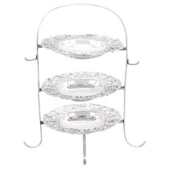 Antique George V Sterling Silver Bon Bon Dish Stand / Centrepiece