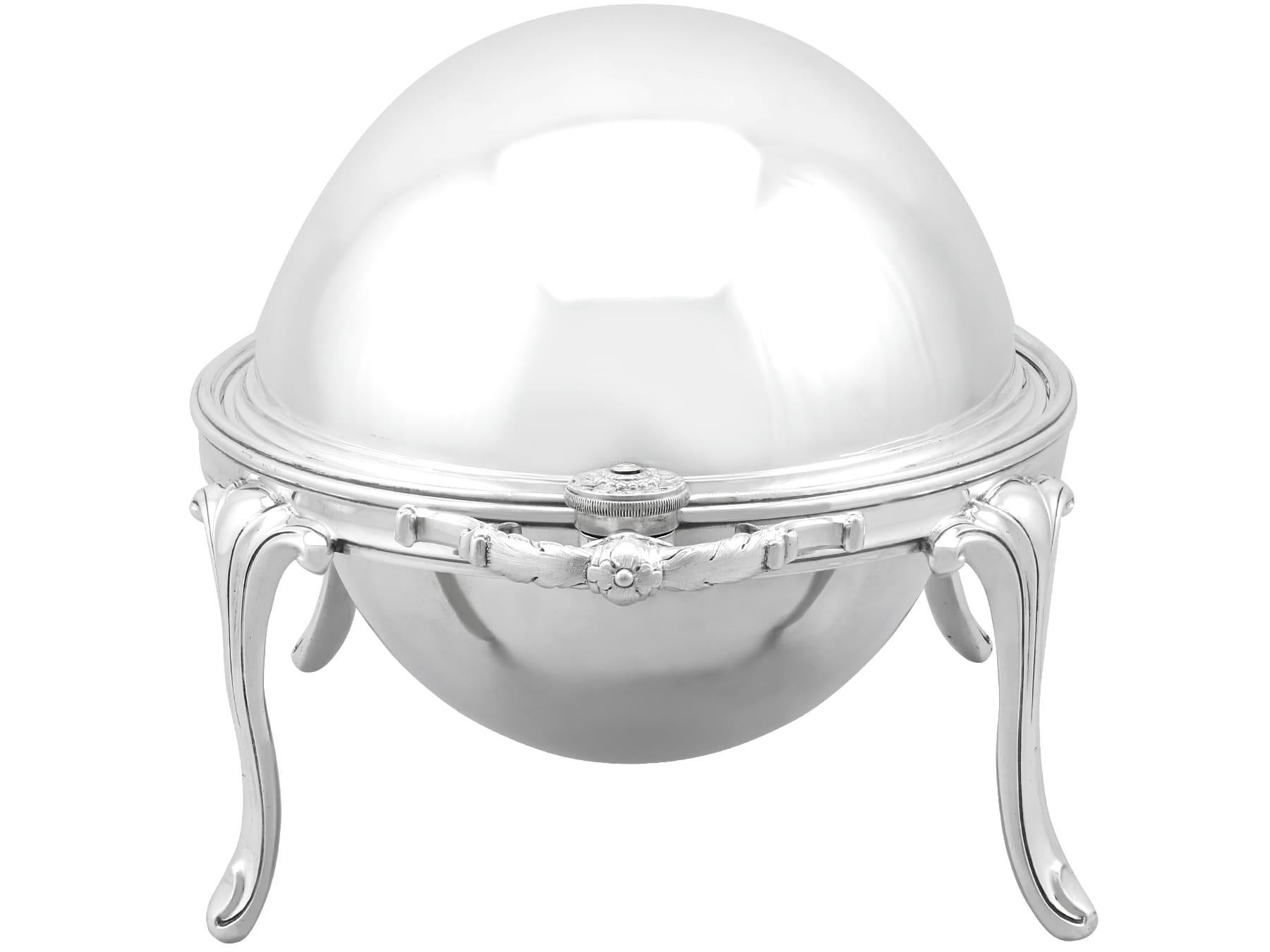 English Antique George V Sterling Silver Breakfast / Warming Dish For Sale