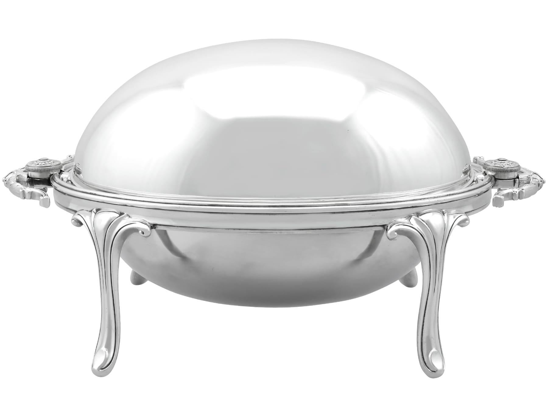 Antique George V Sterling Silver Breakfast / Warming Dish In Excellent Condition For Sale In Jesmond, Newcastle Upon Tyne