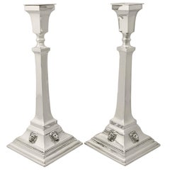 Antique George V Sterling Silver Candlesticks