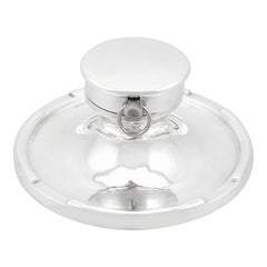 Antikes antikes George V Sterlingsilber Capstan-Uhr Tintenfass
