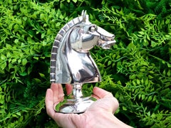 Antique George V Sterling Silver Chess Knight Desk Paperweight