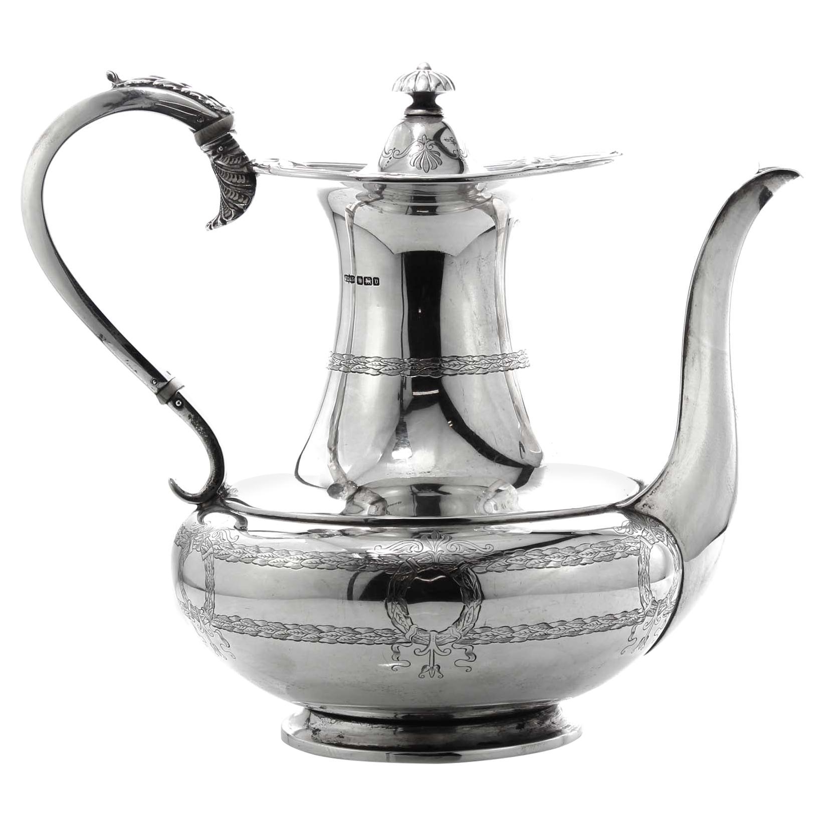 Antique George V sterling silver coffee pot