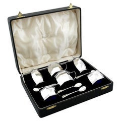 Antique George V Sterling Silver Condiment Set