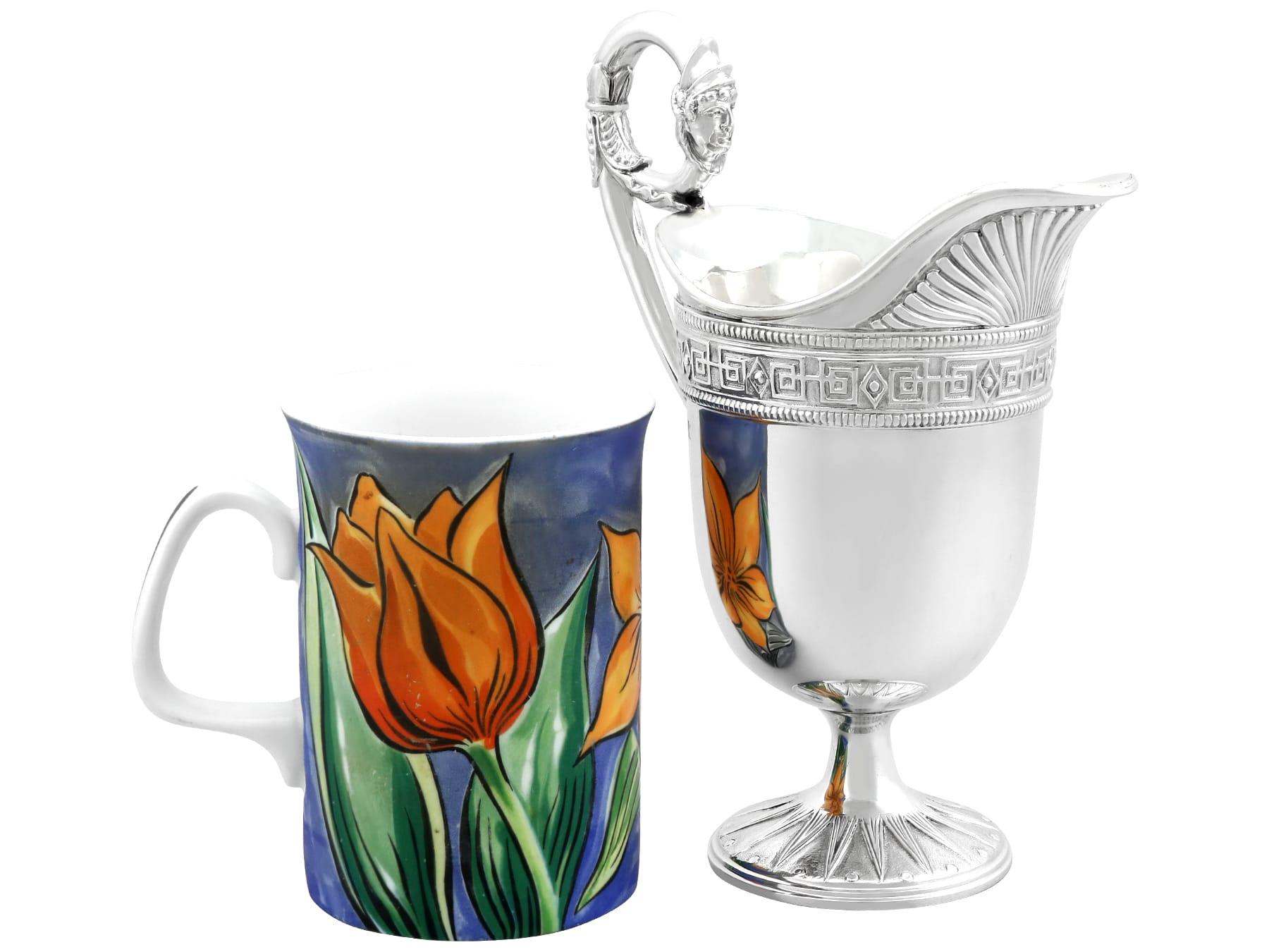English Antique George V Sterling Silver Cream/Water Jug (1912) For Sale
