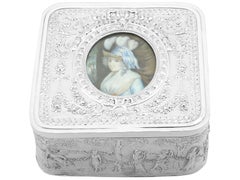 Antica scatola da toeletta in argento sterling di Giorgio V (1910)