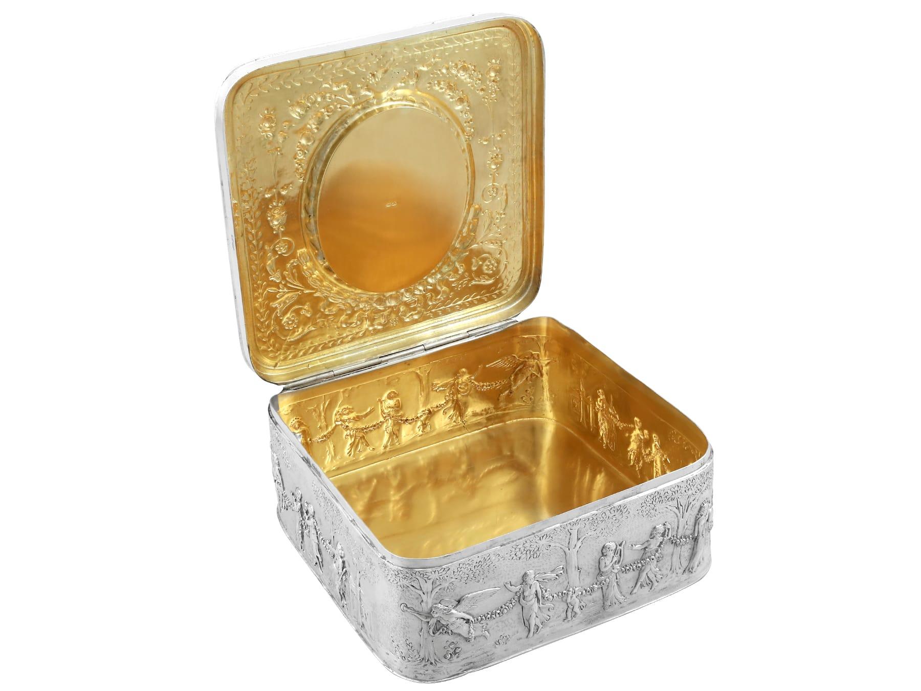 Argento 925 Antica scatola da toeletta in argento sterling di Giorgio V (1910) in vendita