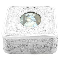 Antiguo tocador de plata de ley Jorge V (1910)