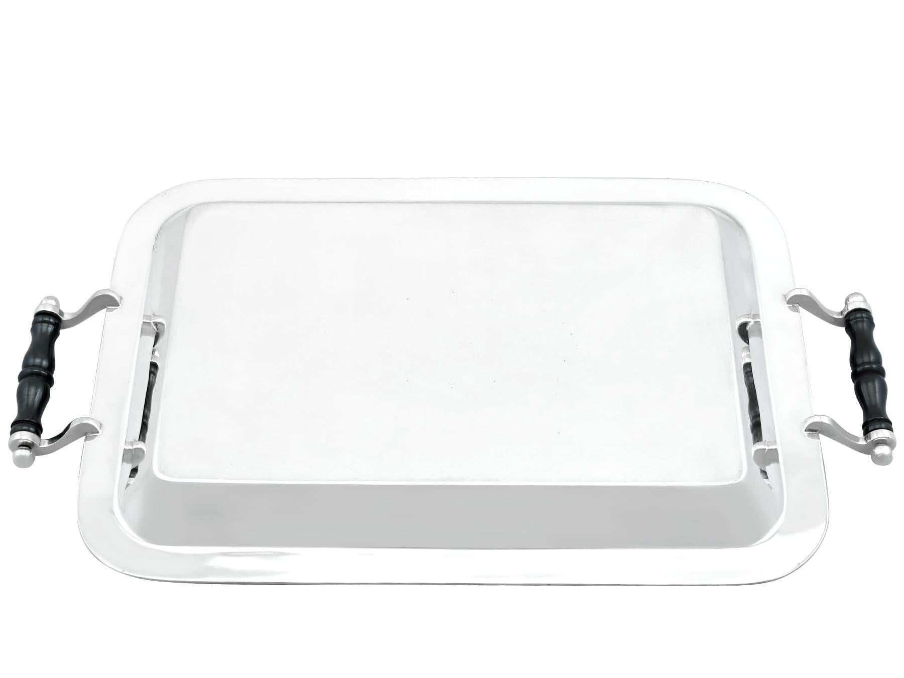 Antique George V Sterling Silver Drinks Tray (1933) For Sale 3