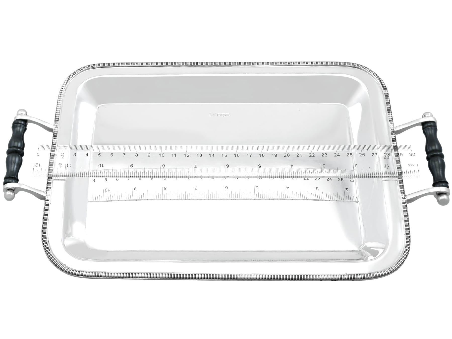 Antique George V Sterling Silver Drinks Tray (1933) For Sale 4