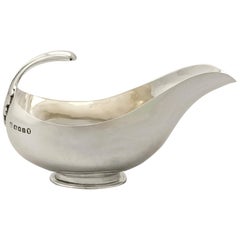 Antique George V Sterling Silver Gravy Boat by William Bruford & Son Ltd