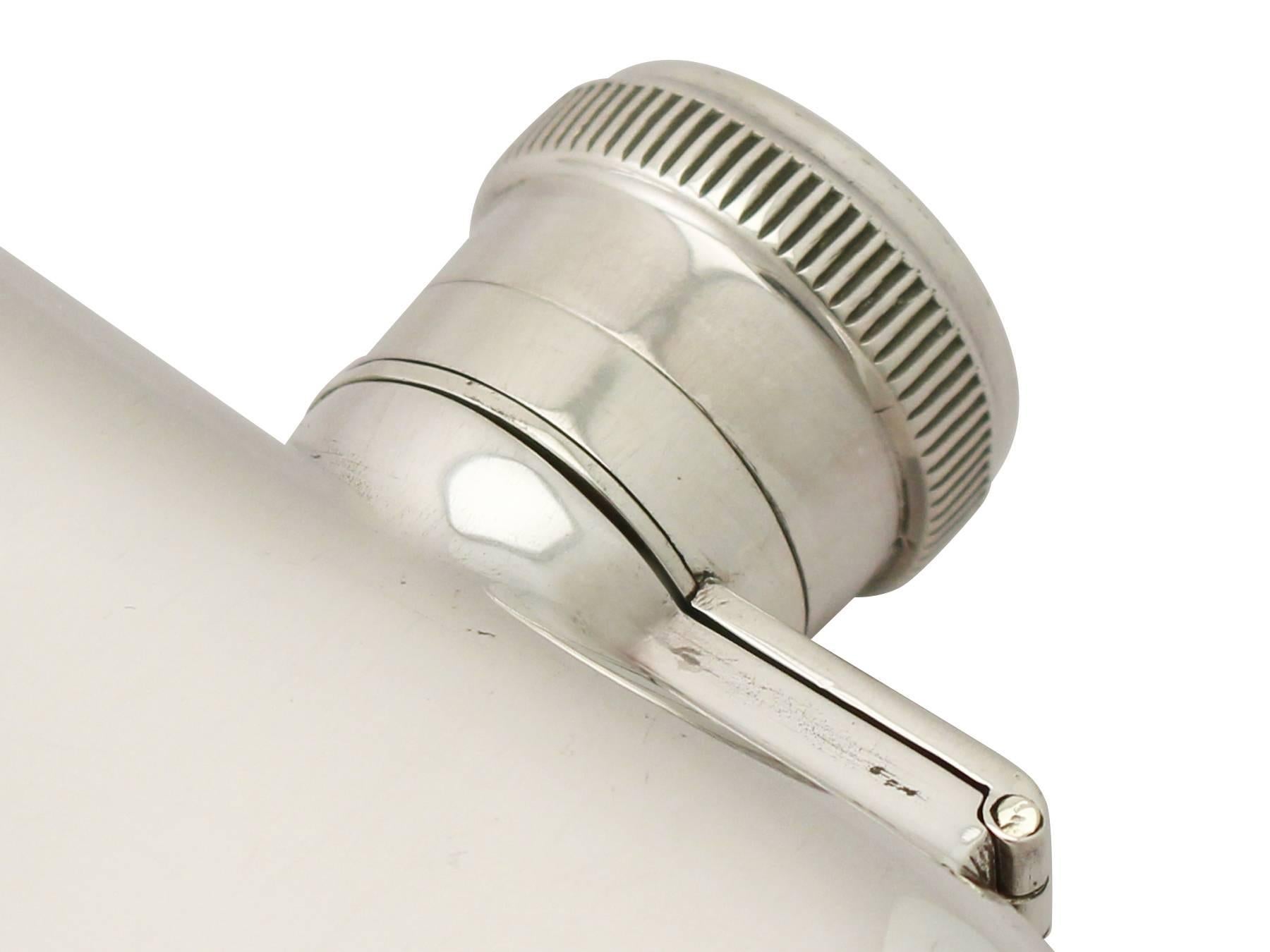 Early 20th Century Antique George V Sterling Silver Hip Flask