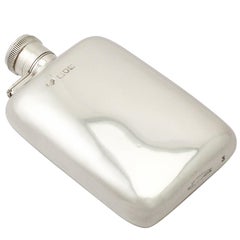 Used George V Sterling Silver Hip Flask