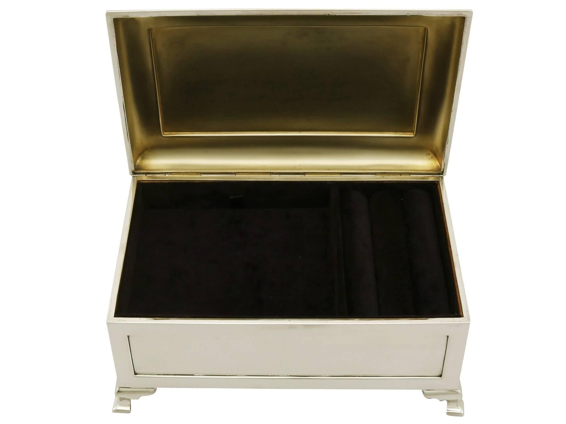 Mid-20th Century Antique Sterling Silver Jewelry Box