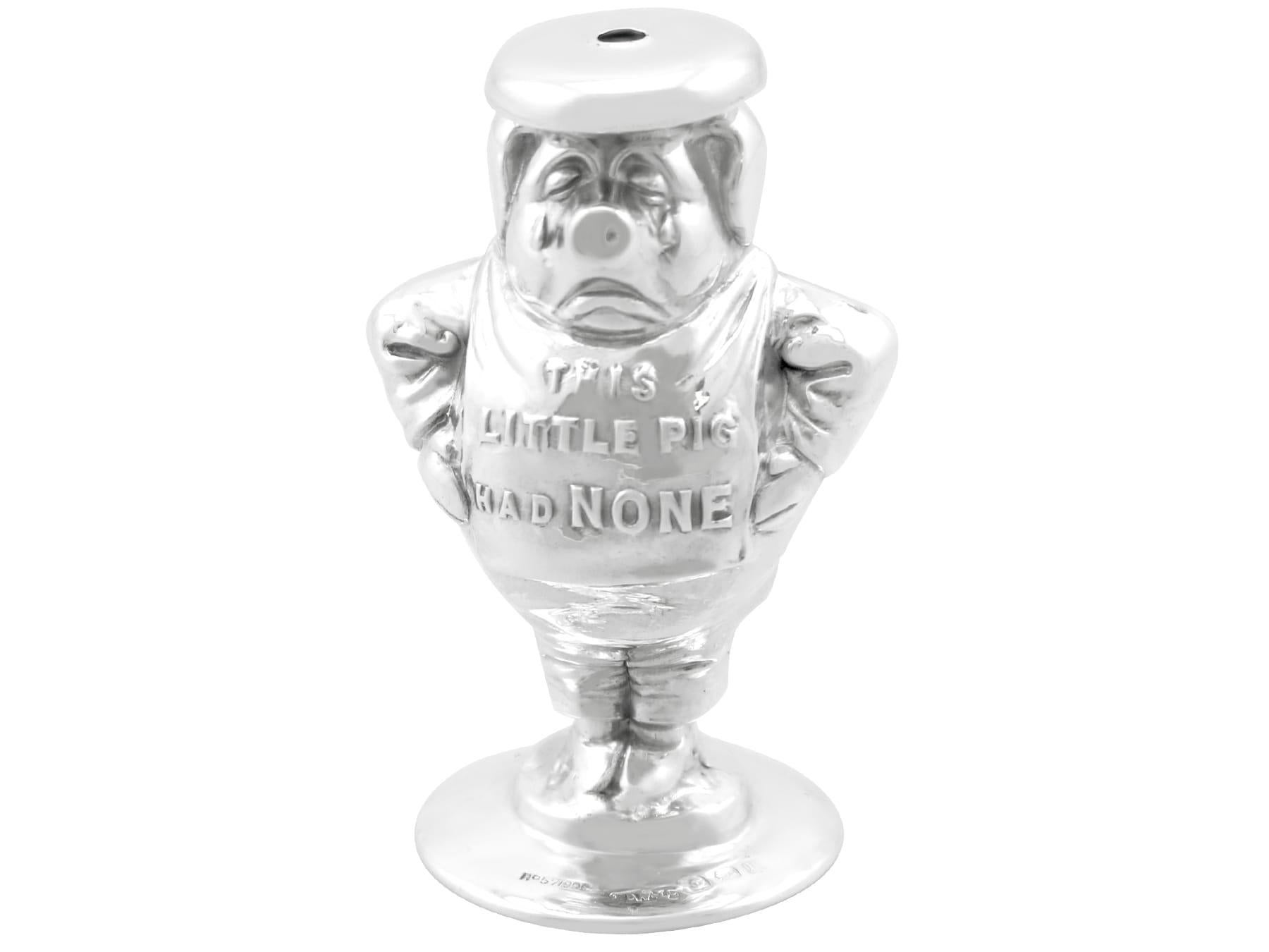 Sal de cerdito con rima infantil de plata de ley Jorge V (1911) Inglés en venta